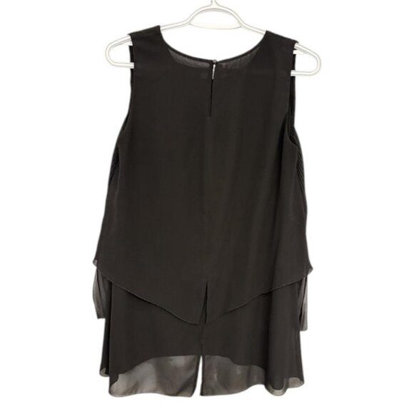 Peruzzi black pleated layered tank top size 36 - Picture 3 of 5